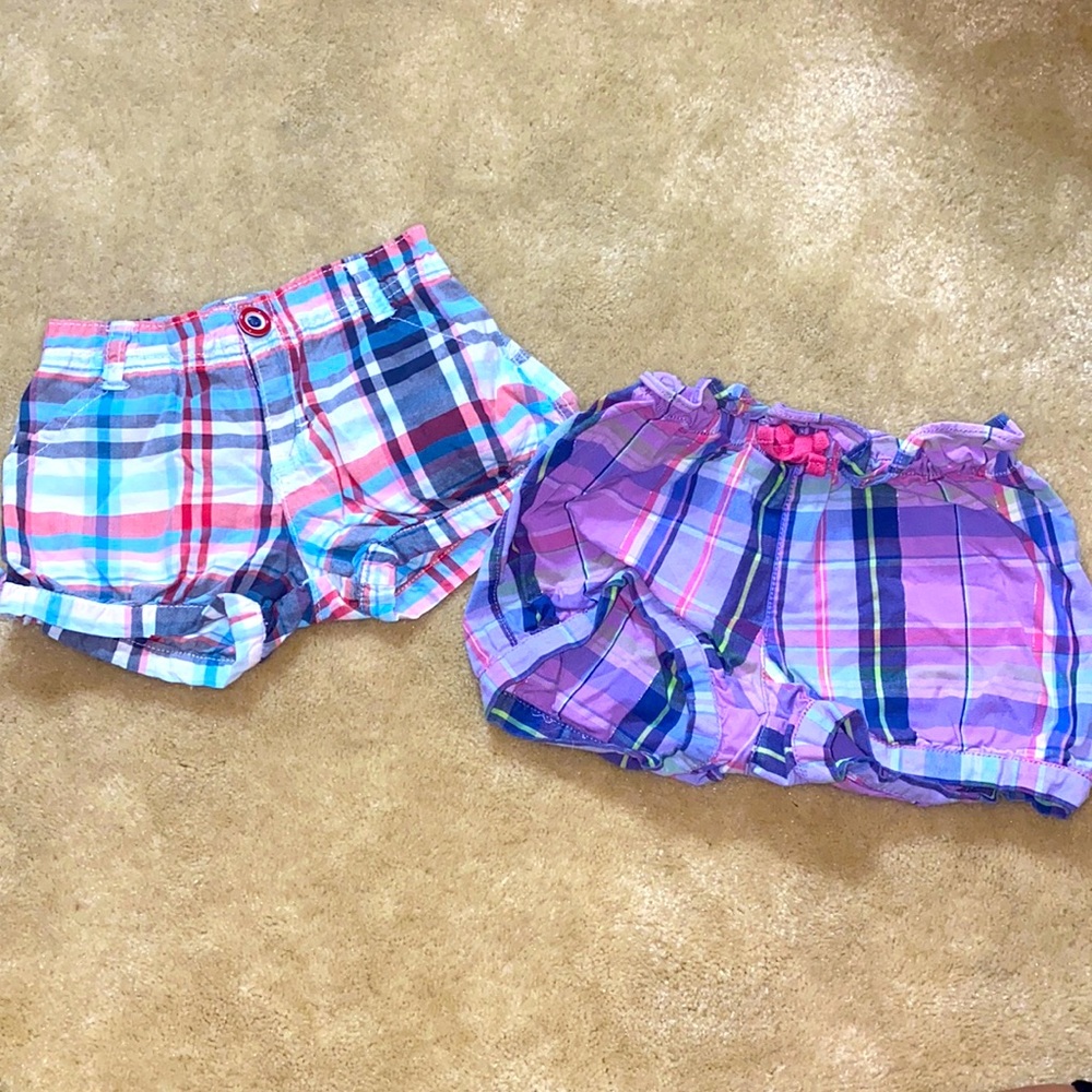 Lot of 2 Plaid Toddler Shorts